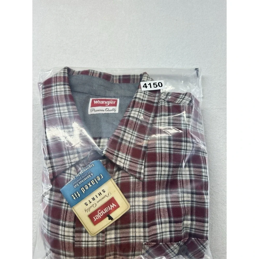 Wrangler Men's 3XL Red Plaid Flannel Shirt NWT Premium Quality‎
